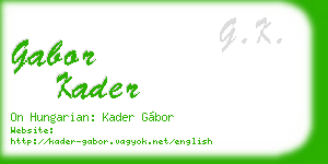 gabor kader business card